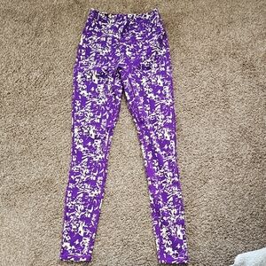 Purple and White Patterned Leggings